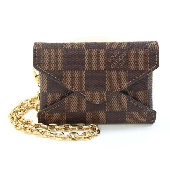 Louis Vuitton Damier Pochette Kirigami Coin Case N60285 with Chain Necklace ...